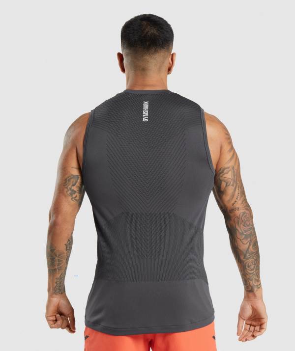 Panske Tielko Gymshark Apex Seamless Čierne Čierne Siva | KH8253947